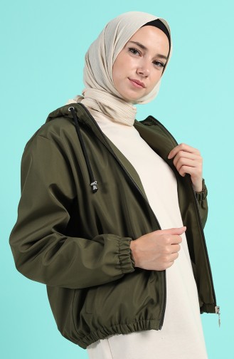 Hooded Short Coat 0505-02 Khaki 0505-02