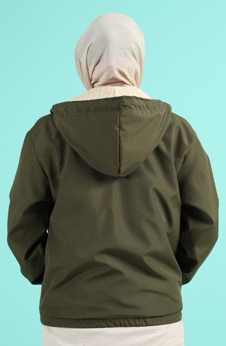 Hooded Short Coat 0505-02 Khaki 0505-02