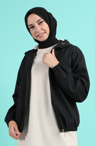 Hooded Short Coat 0505-04 Black 0505-04