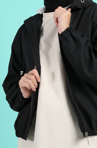 Hooded Short Coat 0505-04 Black 0505-04