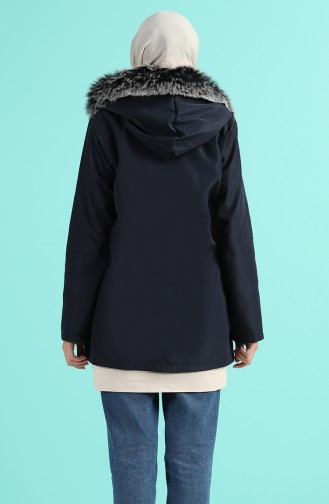 Jacket with Hooded Pockets 0506-02 Navy Blue 0506-02