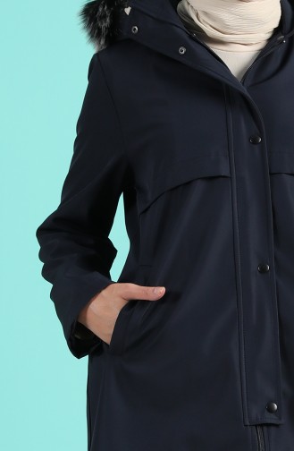 Jacket with Hooded Pockets 0506-02 Navy Blue 0506-02