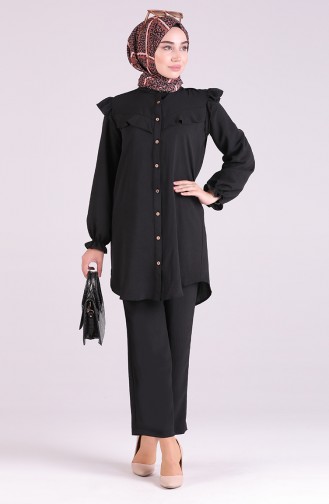 Frilly Tunic Trousers Double Suit 6123a-01 Black 6123A-01