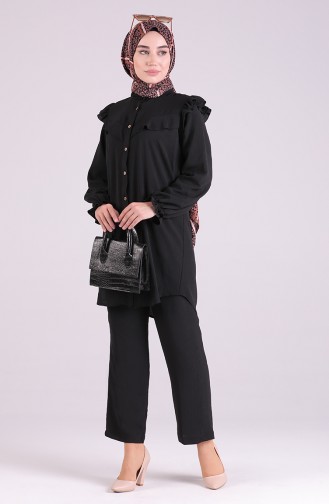 Frilly Tunic Trousers Double Suit 6123a-01 Black 6123A-01