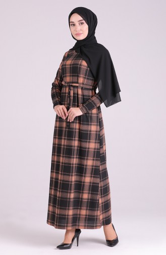Caramel Hijab Dress 1003-02