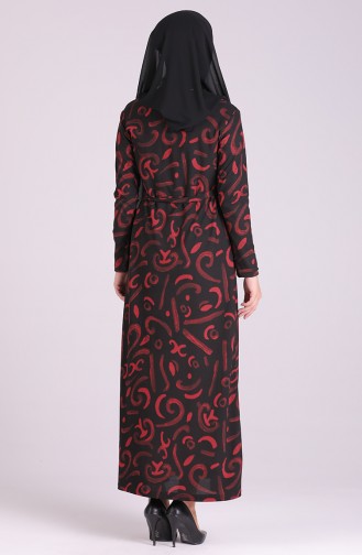 Schwarz Hijab Kleider 1004-03