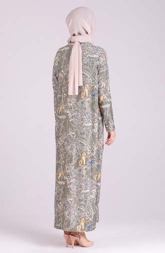 Khaki Hijab Kleider 8094-01