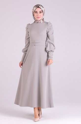 Belted Dress 2037-02 Gray 2037-02