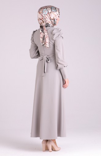 Grau Hijab Kleider 2037-02