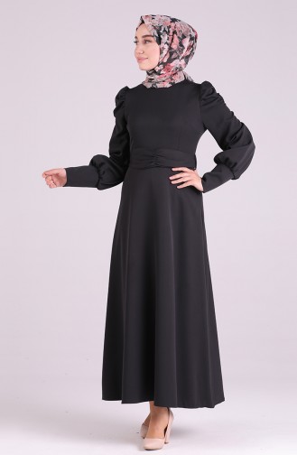Schwarz Hijab Kleider 2037-03