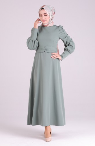 Green Almond Hijab Dress 2037-04