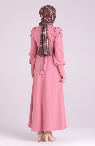 Beige-Rose Hijab Kleider 2037-05