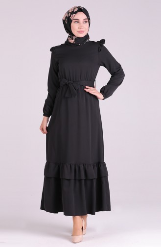 Schwarz Hijab Kleider 2038-04