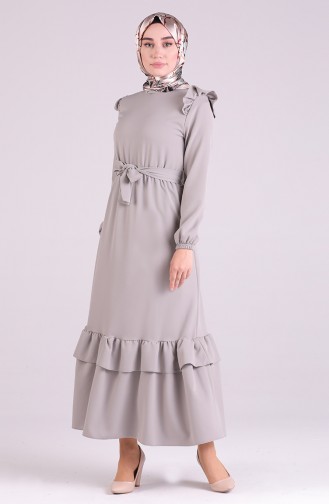 Grau Hijab Kleider 2038-05