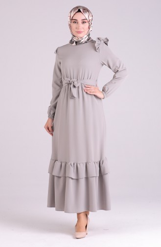 Grau Hijab Kleider 2038-05