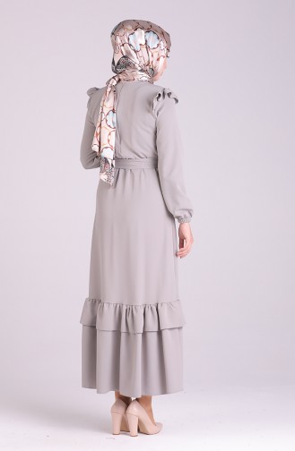 Grau Hijab Kleider 2038-05