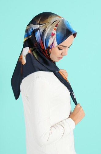 Levidor Twill İpek Eşarp 2676-06 Lacivert