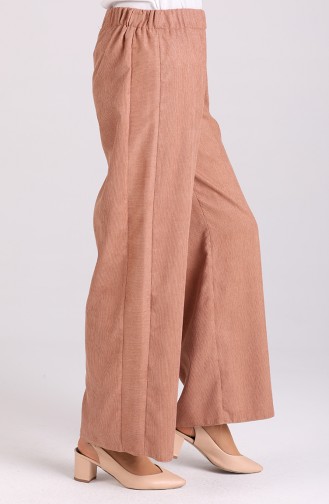 Elastic waist wide Leg Trousers 4001-03 Camel 4001-03