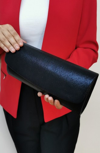 Bayan Clutch Portföy Sıvama Çanta 477104-201 Siyah