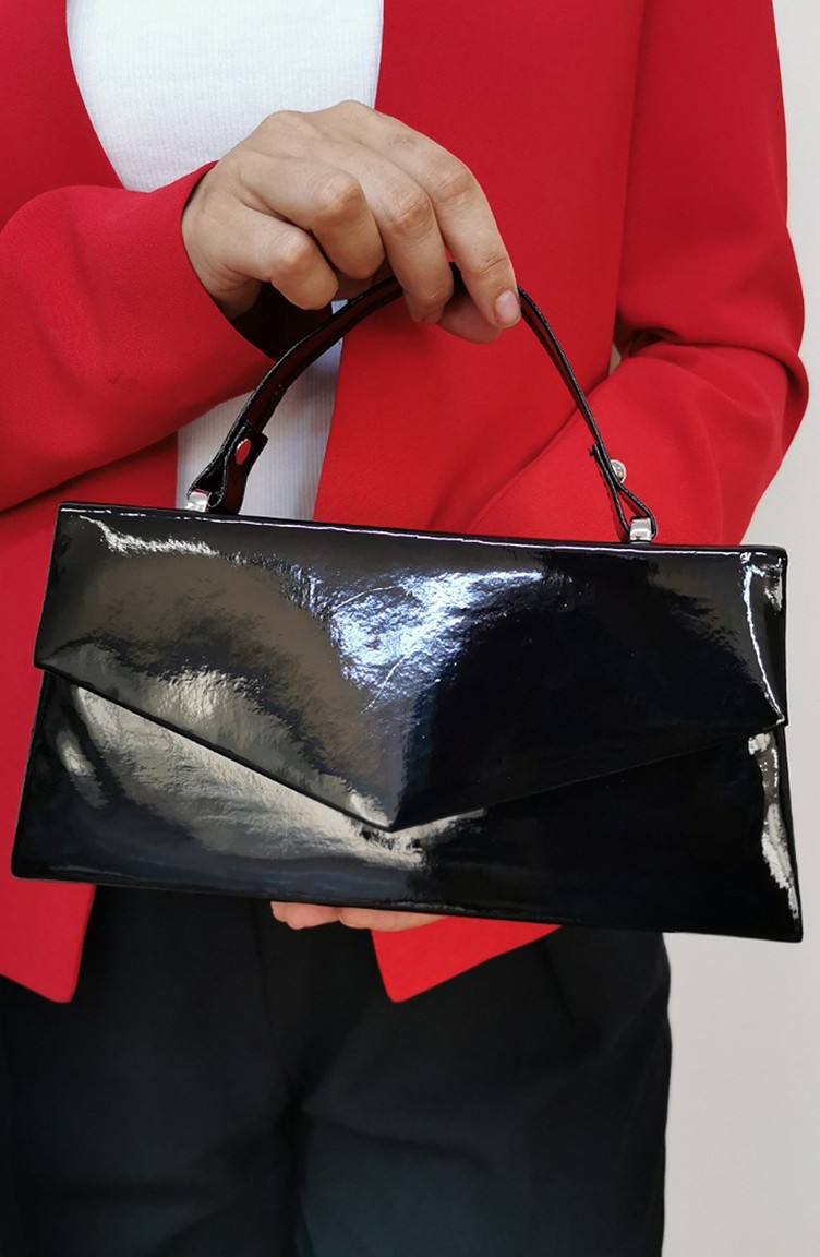 Bayan Clutch Portfoy Rugan Canta 504103 201 Siyah Sefamerve