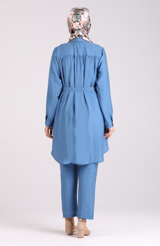 Belted Tunic Trousers Double Suit 1078a-03 Indigo 1078A-03