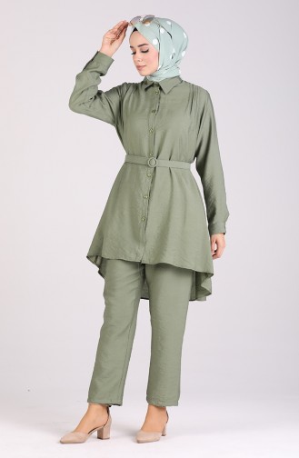 Belted Tunic Trousers Double Suit 1078A-05 Khaki 1078A-05