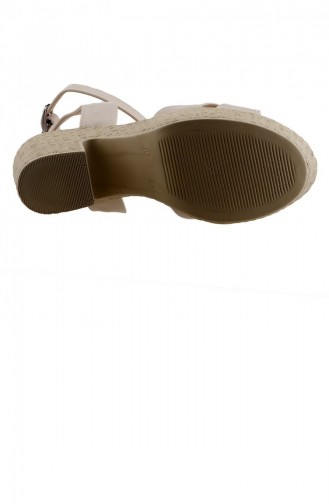 Ayakland 151361184 10 Cm Topuk Bayan Cilt Sandalet Ayakkabı Ten