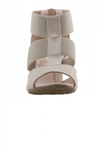 Ayakland 81150 Cilt 7 Cm Topuk Bayan Sandalet Ayakkabı Ten