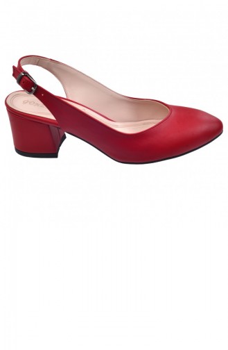 Ayakland 97544307 Cilt 5 Cm Topuk Bayan Sandalet Ayakkabı Kırmızı
