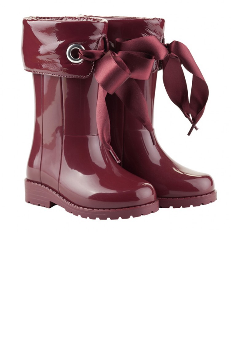 igor w10114 campera charol kiz cocuk su gecirmez yagmur kar cizmesi bordo 19kayig00000007 br