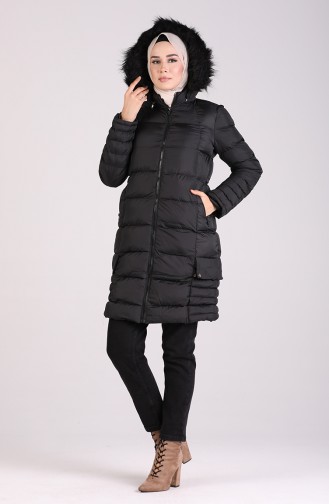 Hooded quilted Coat 17084-01 Black 17084-01