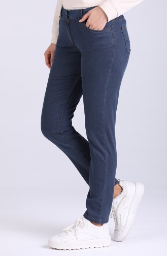 Jeans with Pockets 0663-01 Navy Blue 0663-01