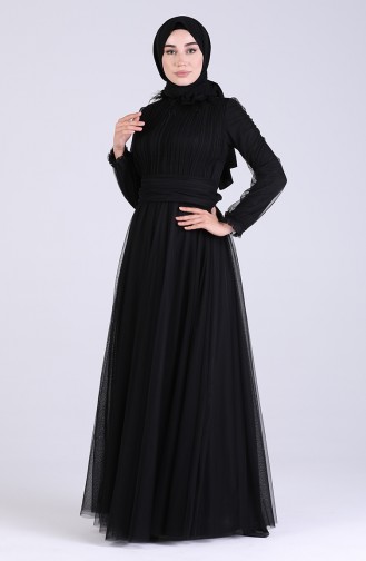 Tulle Evening Dress 1035-04 Black 1035-04