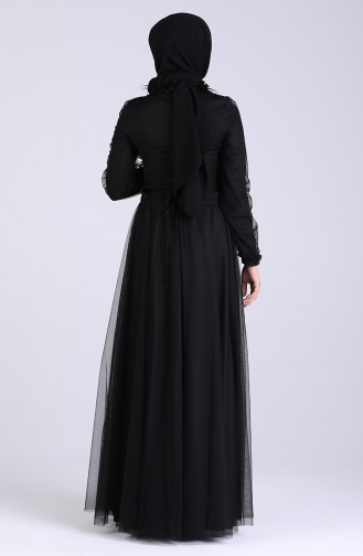 Schwarz Hijab-Abendkleider 1035-04