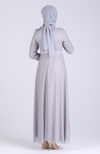 Grau Hijab-Abendkleider 4221-01
