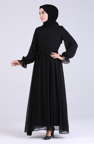 Schwarz Hijab Kleider 5134-05