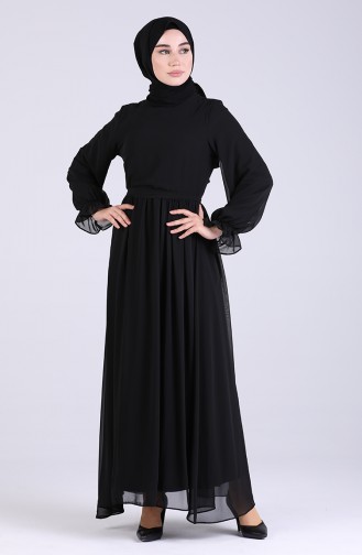 Schwarz Hijab Kleider 5134-05