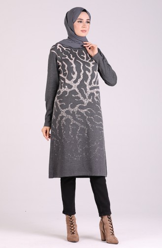 Knitwear Patterned Tunic 1094-04 Smoked 1094-04