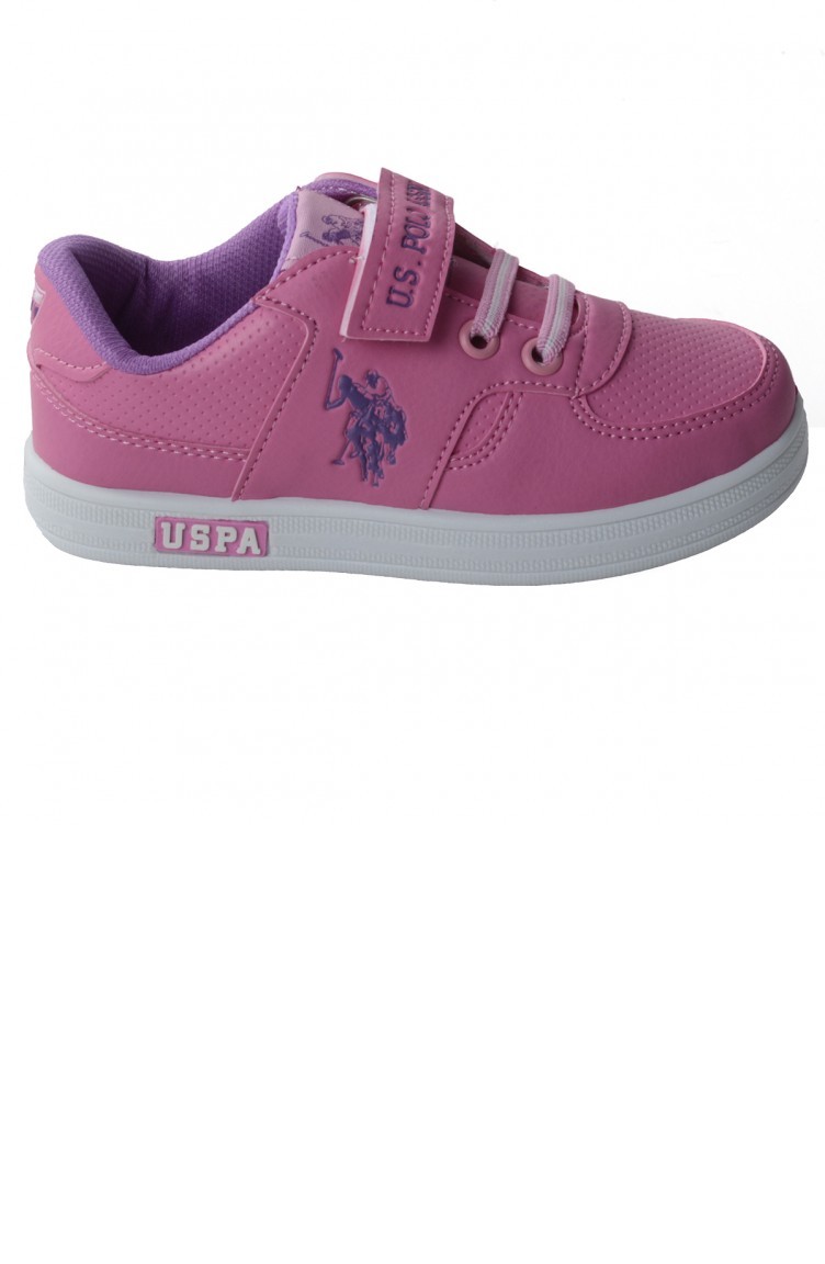 Us Polo Assn Cameron Gunluk Erkek Cocuk Spor Ayakkabi Pembe Sefamerve