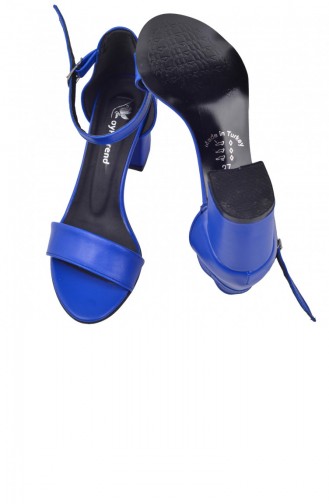 Ayakland 201305 Cilt 7 Cm Topuk Bayan Sandalet Ayakkabı Saks