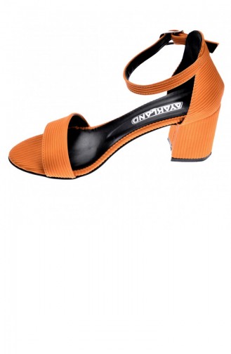 Ayakland 201305 Fitilli 7 Cm Topuk Bayan Sandalet Ayakkabı Sarı