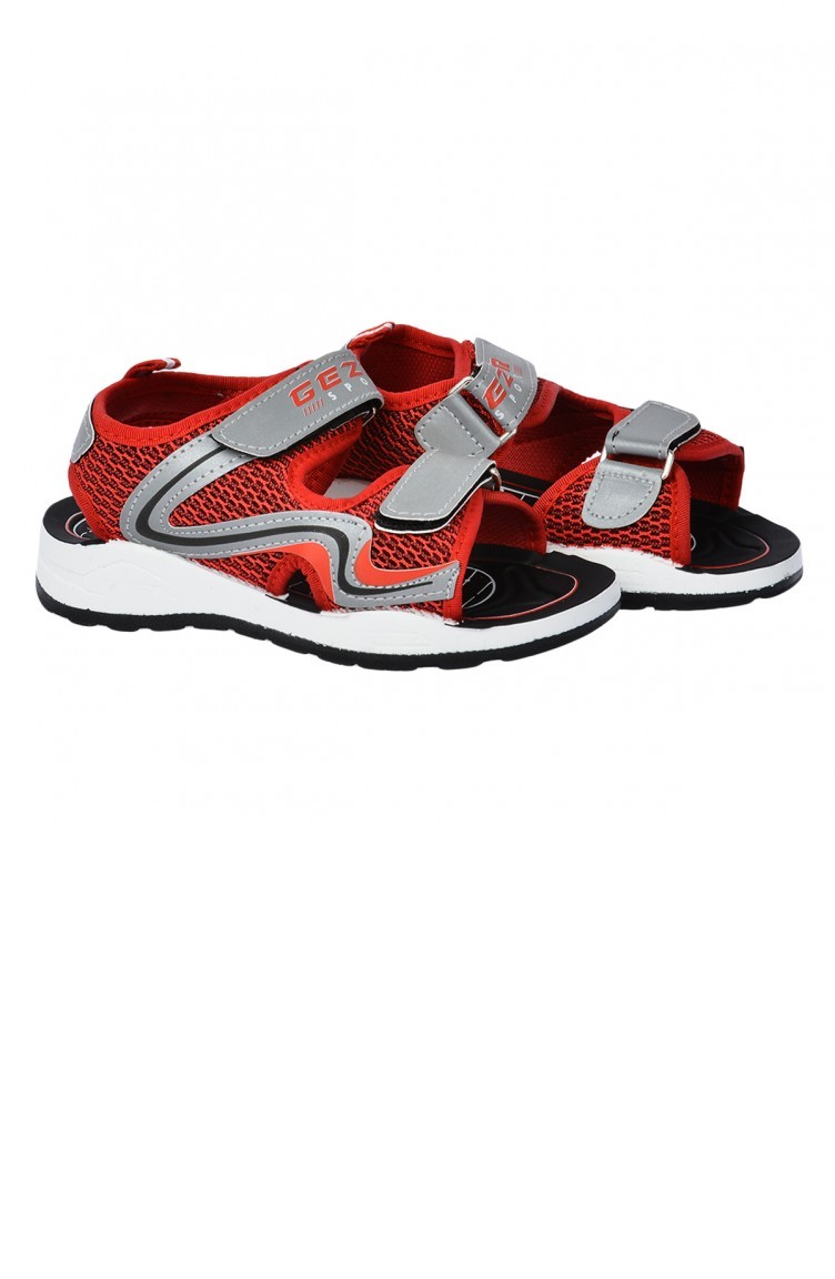 Gezer 0005556 Gunluk Cirtli Erkek Cocuk Sandalet Kirmizi Sefamerve