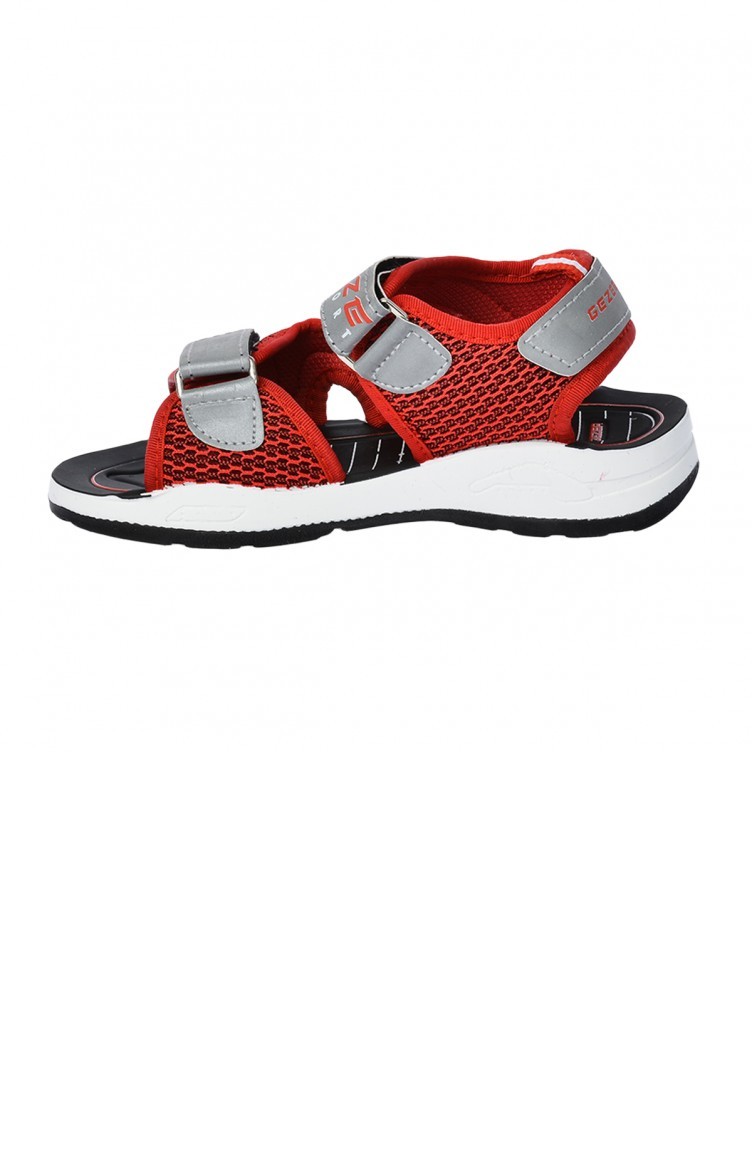 gezer 0005556 gunluk cirtli erkek cocuk sandalet kirmizi sefamerve