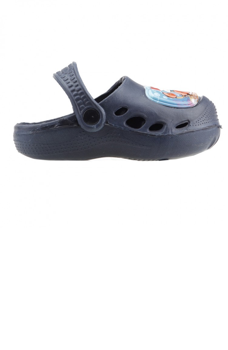 Gezer 09708 Eva Gunluk Plaj Havuz Banyo Erkek Cocuk Terlik Lacivert Sefamerve