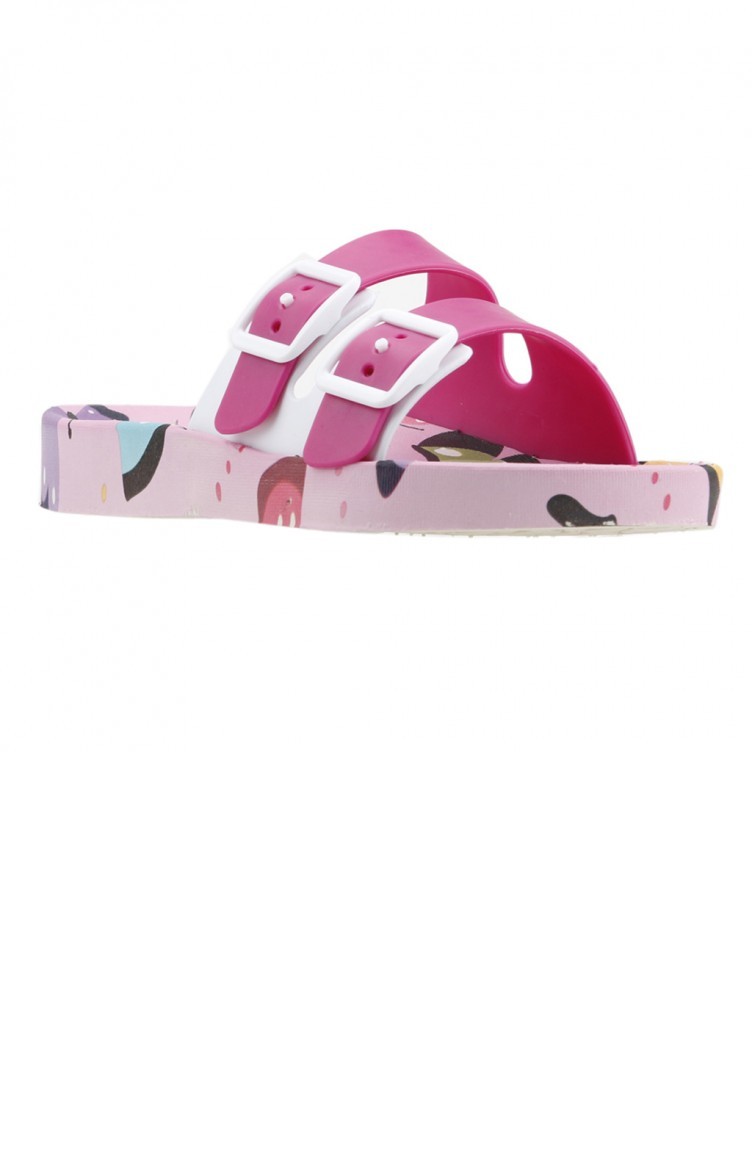 Gezer 11361 Gunluk Plaj Havuz Banyo Kiz Cocuk Terlik Pembe Sefamerve