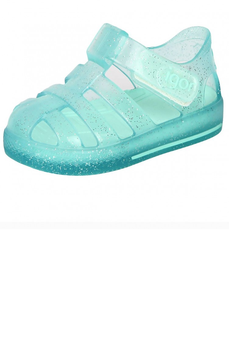 Igor S10265 Star Glitter Plaj Havuz Kiz Cocuk Deniz Sandaleti Mint Yesil Sefamerve