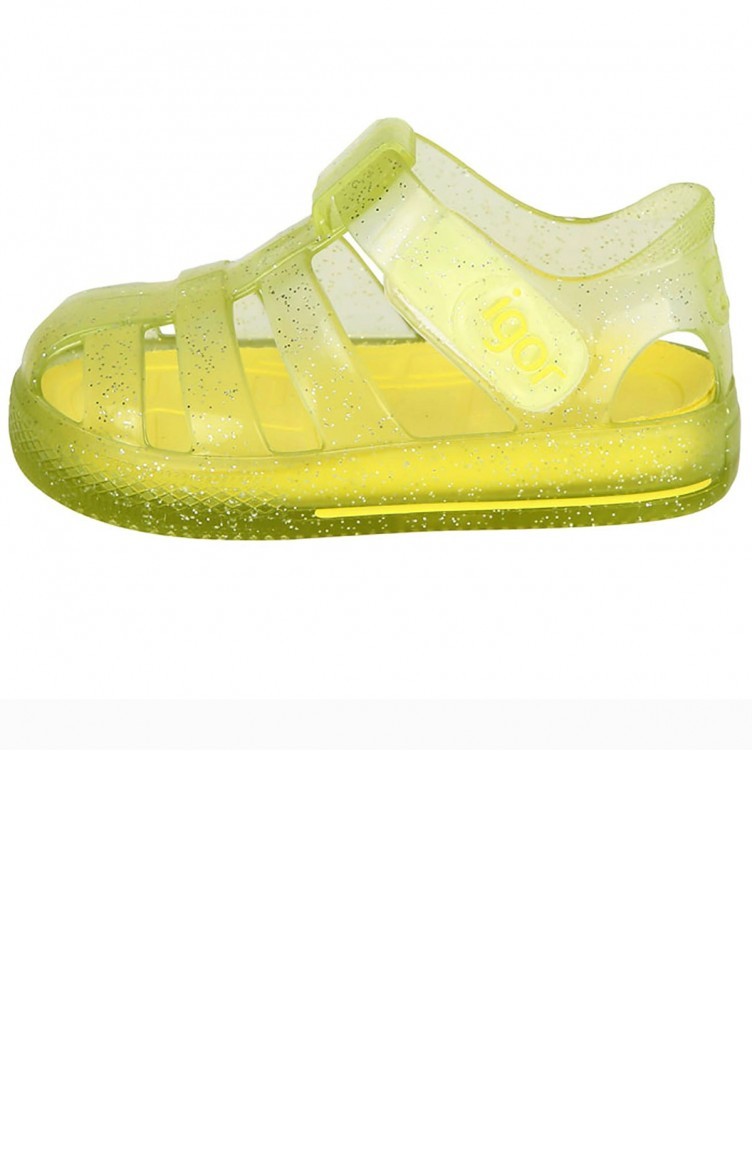 Igor S10265 Star Glitter Plaj Havuz Kiz Cocuk Deniz Sandaleti Sari Sefamerve