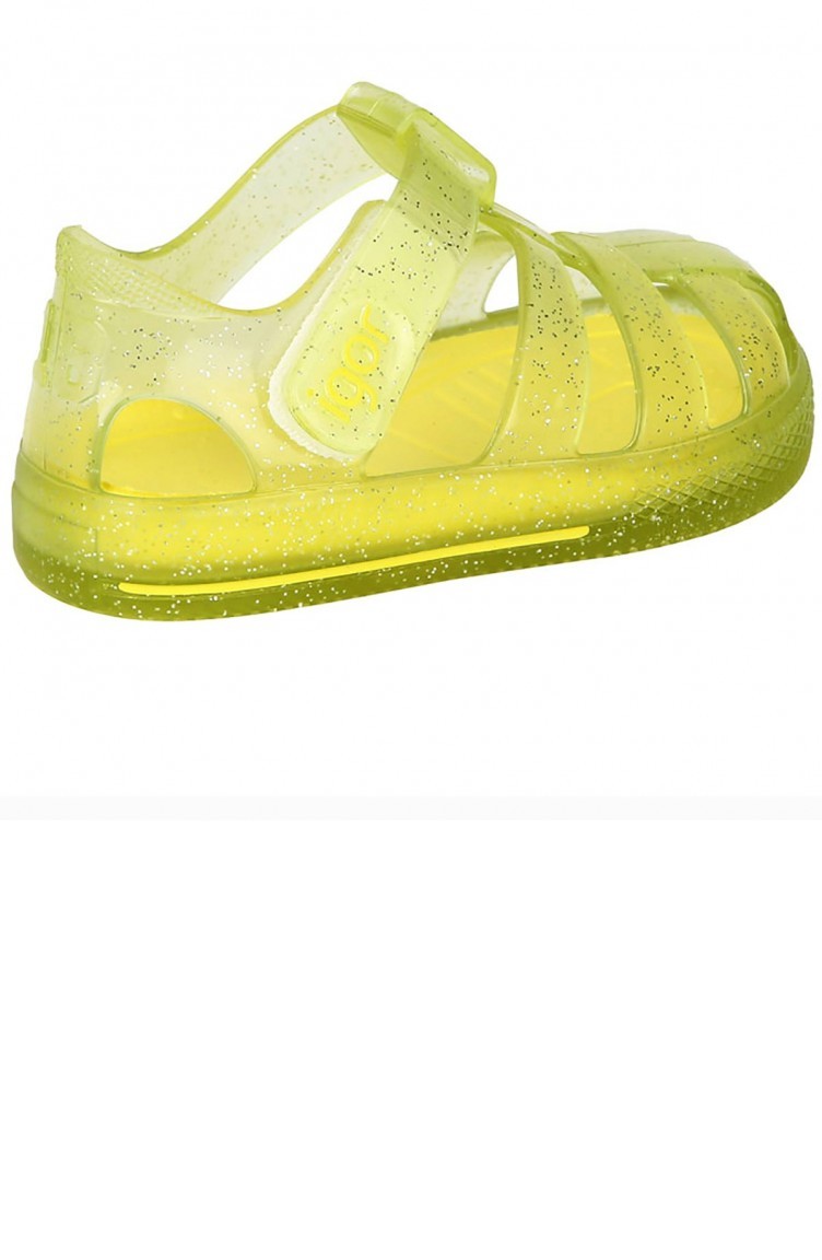 Igor S10265 Star Glitter Plaj Havuz Kiz Cocuk Deniz Sandaleti Sari Sefamerve