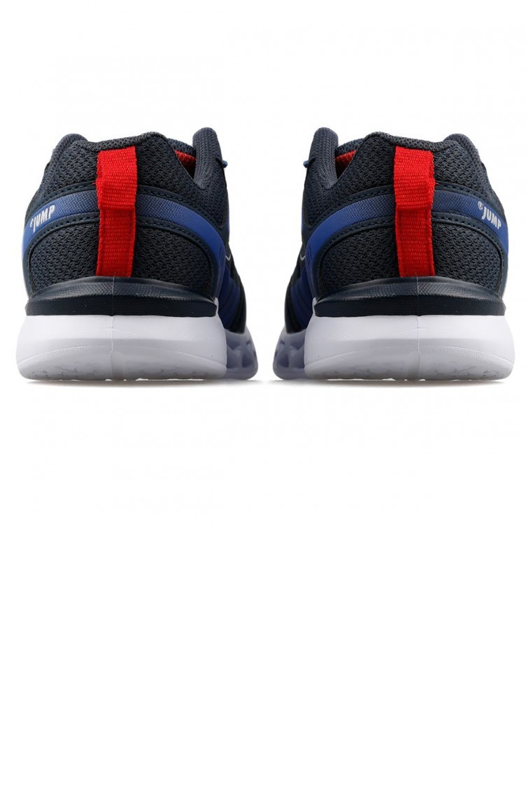 Jump 24742 Gunluk Fileli Kiz Cocuk Spor Ayakkabi Lacivert Mavi Sefamerve