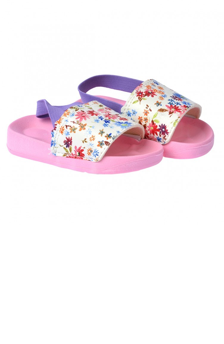 Kiko Akn E405076 Plaj Havuz Kiz Cocuk Sandalet Terlik Pembe Sefamerve